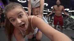 Cheating teen caught having sneaky sex in the gym by her bf